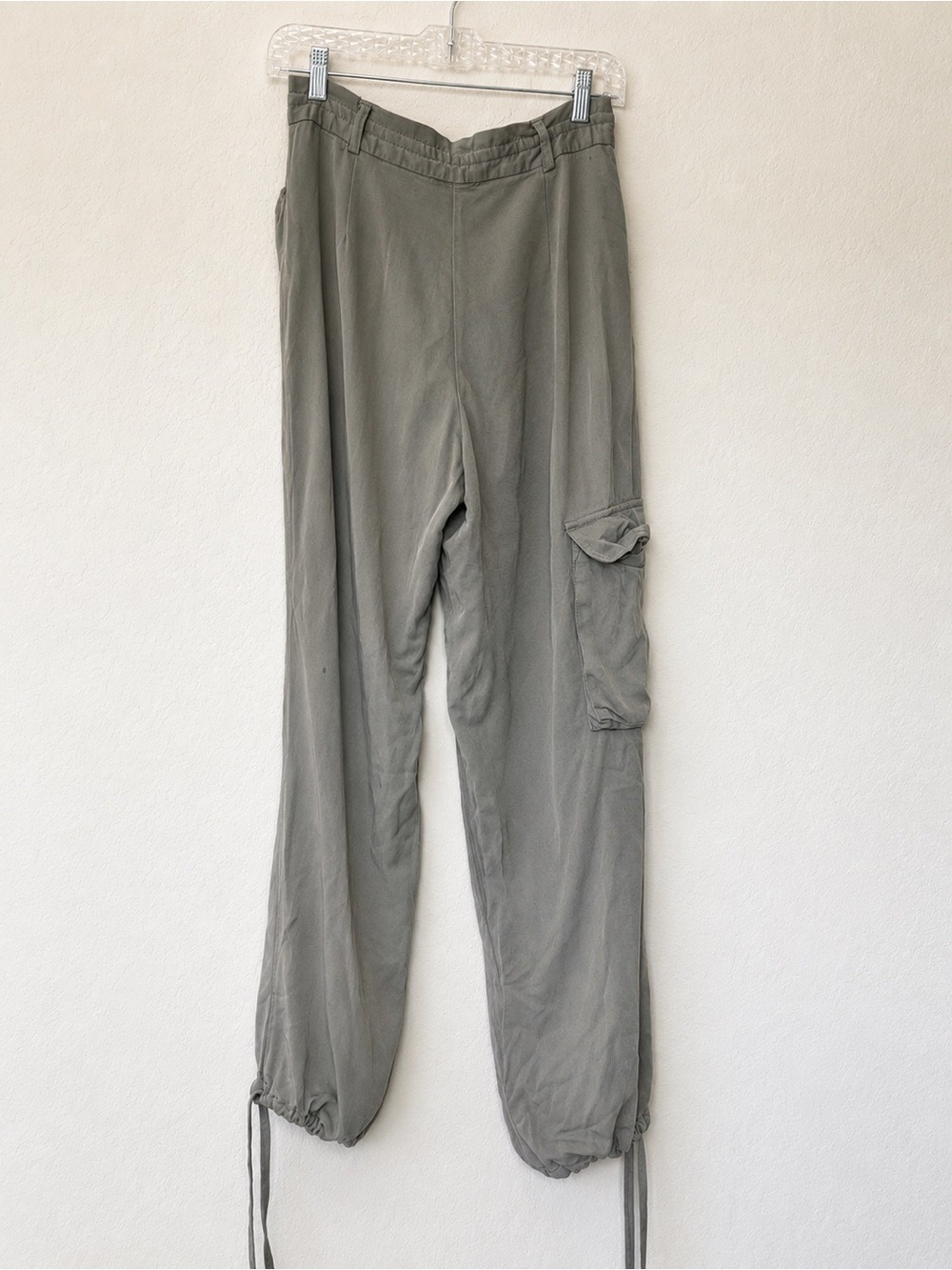 Sincerely Jules Sage Green Utility Cargo Pants Tencel Rayon Gorpcore Relaxed Fit - Picture 10 of 10